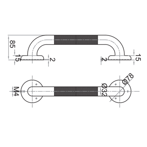سبيس مقبض حمام ستانلس 12 بوصة(30.4)سم SB-105