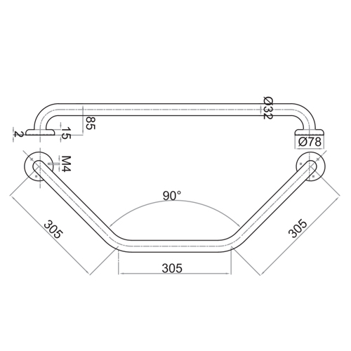 سبيس مقبض حمام أبيض FS-117