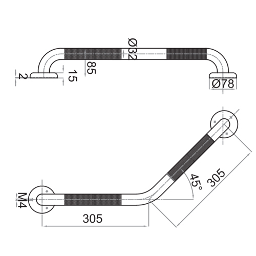 سبيس مقبض حمام ستانلس FS-111