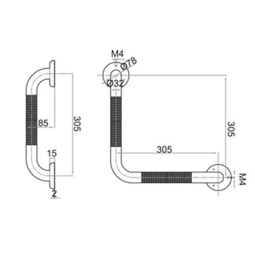 سبيس مقبض حمام ستانلس SB-123