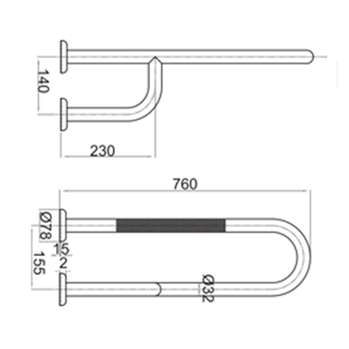 سبيس مقبض حمام ستانلس FS-132