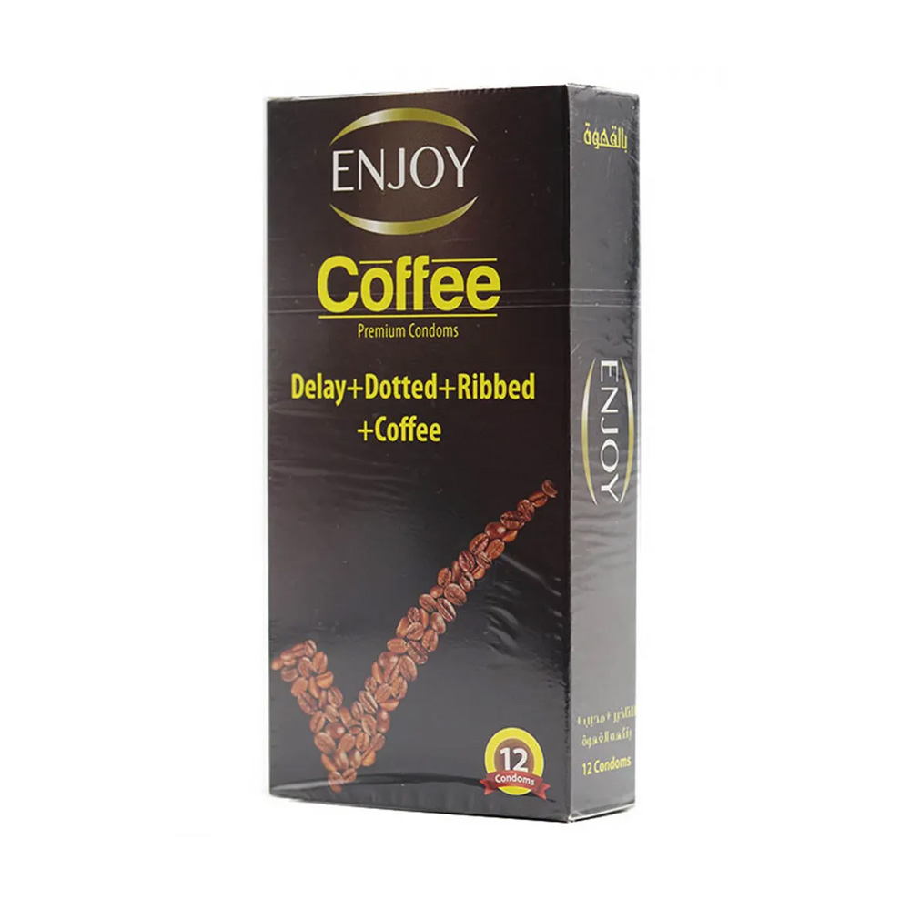 Enjoy condom male protector coffee delay dotted ri...